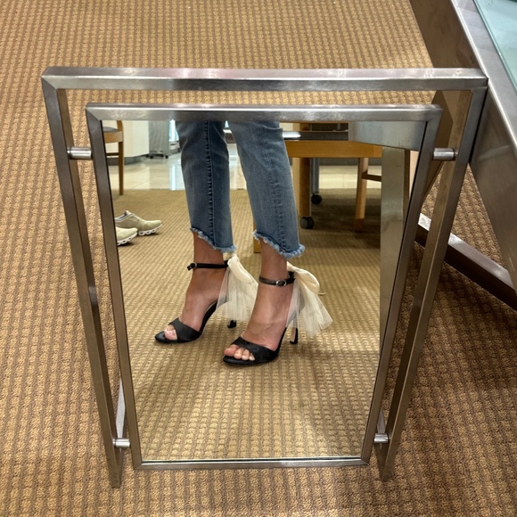 NWT Antonio Melani 9.5 Black Satin Tulle Bow Back Heels - Picture 12 of 12